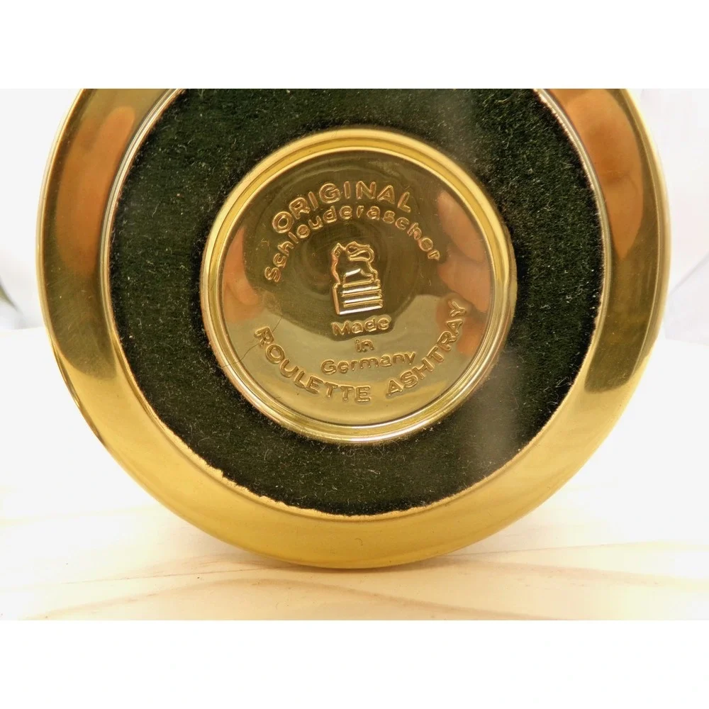 Erhard & Sohne Germany Brass Smokers Set Ashtray Lighter Cigarette Dispenser Vtg